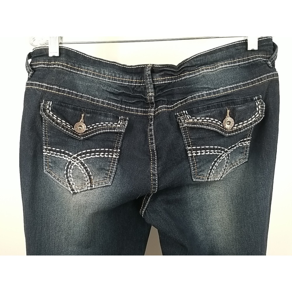 Apollo Jeans Womens 13/14 Blue Dark Wash Stretch‎ Embroidered Pockets - Picture 6 of 6